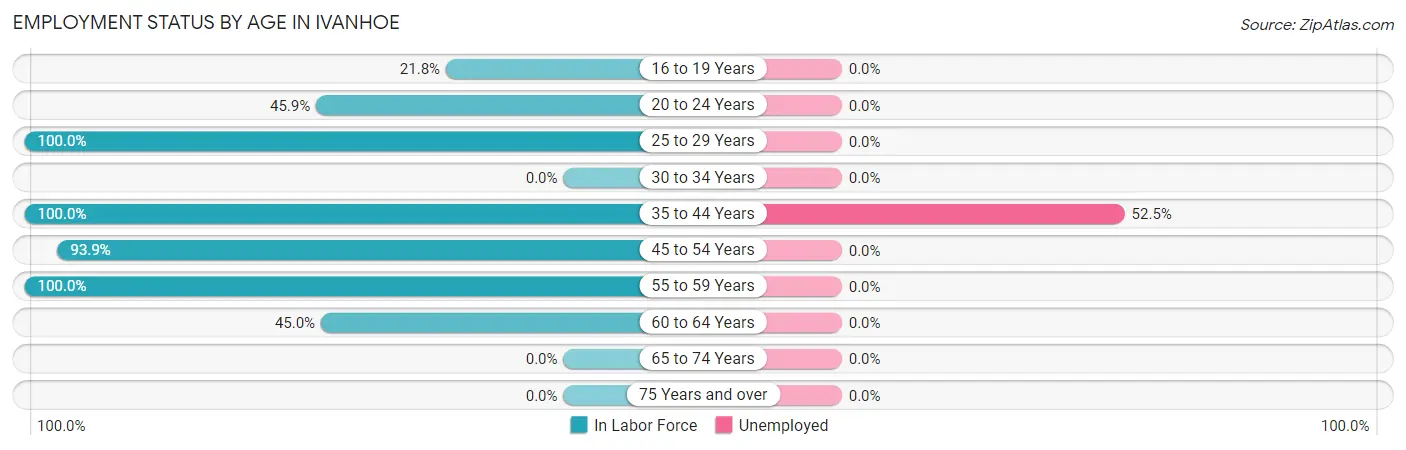 Employment Status by Age in Ivanhoe