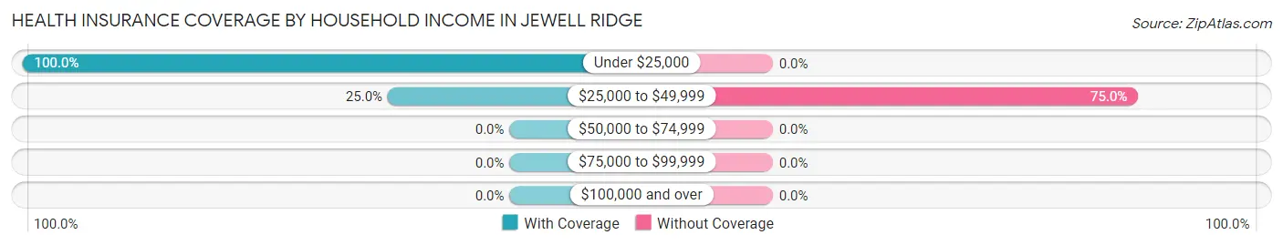 Health Insurance Coverage by Household Income in Jewell Ridge