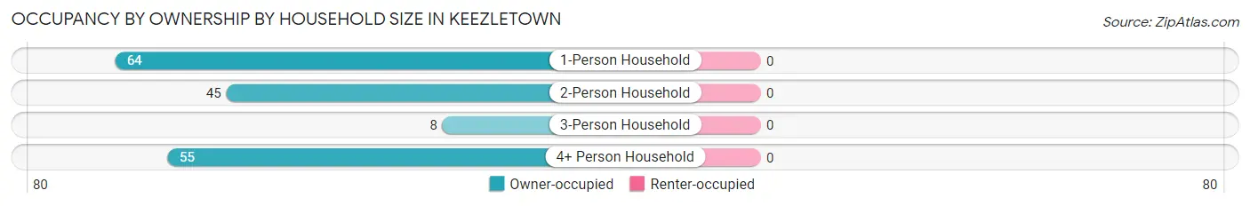 Occupancy by Ownership by Household Size in Keezletown