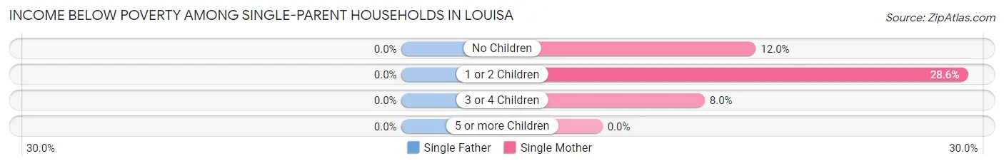 Income Below Poverty Among Single-Parent Households in Louisa