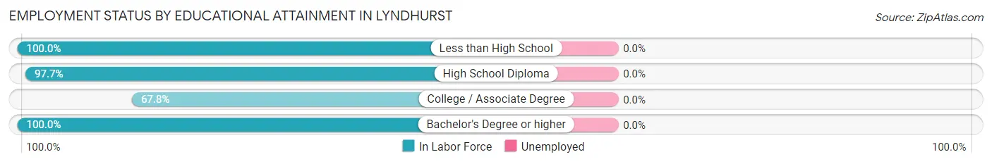 Employment Status by Educational Attainment in Lyndhurst