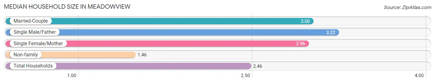 Median Household Size in Meadowview