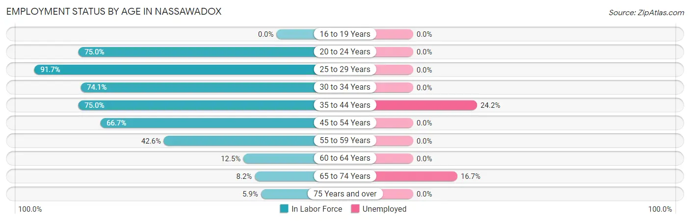 Employment Status by Age in Nassawadox