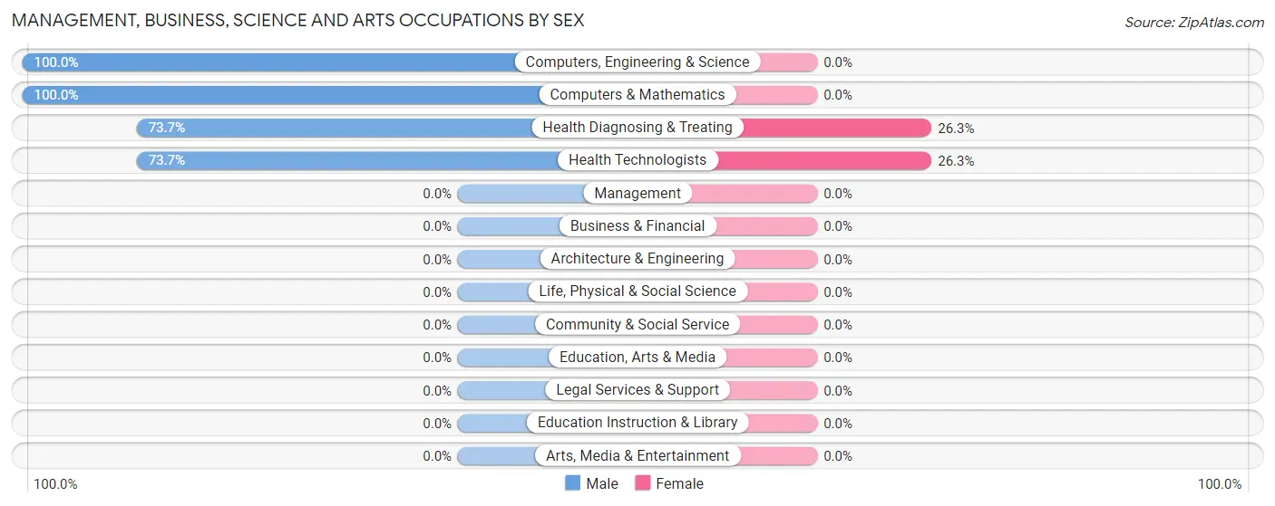 Management, Business, Science and Arts Occupations by Sex in Port Republic