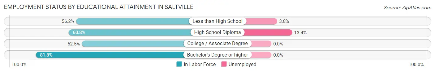 Employment Status by Educational Attainment in Saltville