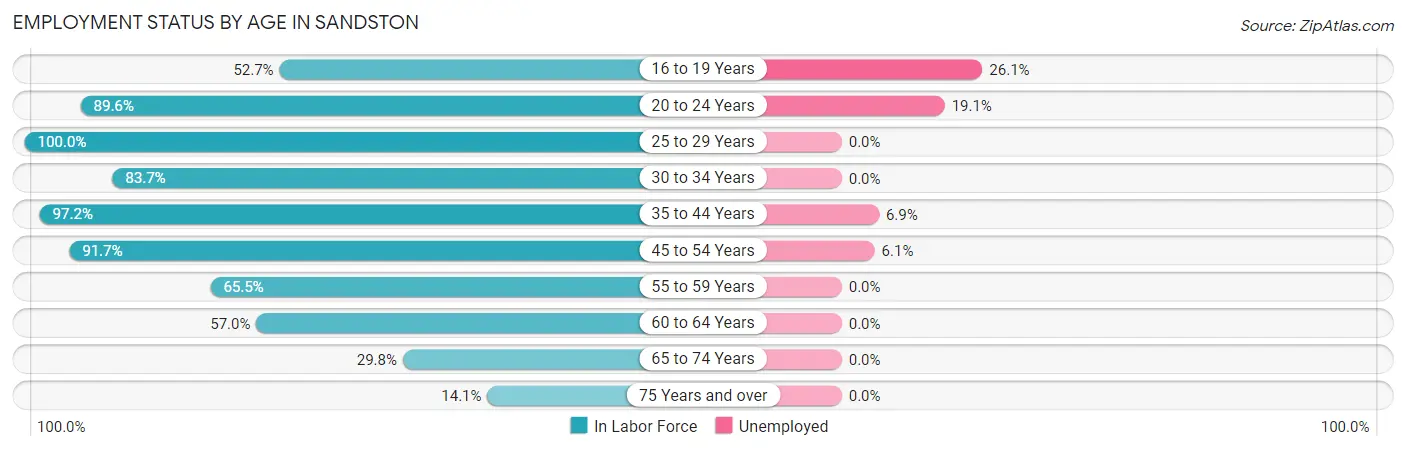 Employment Status by Age in Sandston