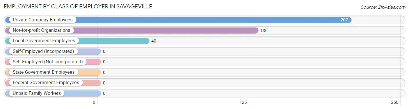 Employment by Class of Employer in Savageville