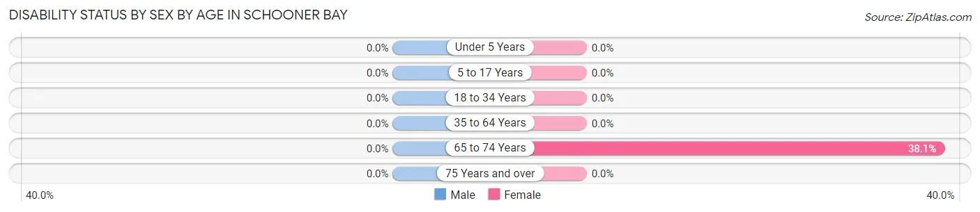 Disability Status by Sex by Age in Schooner Bay