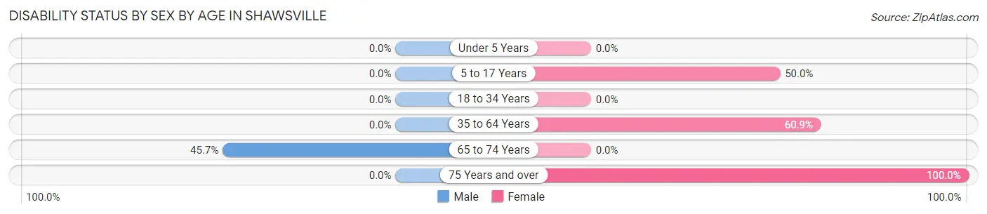 Disability Status by Sex by Age in Shawsville