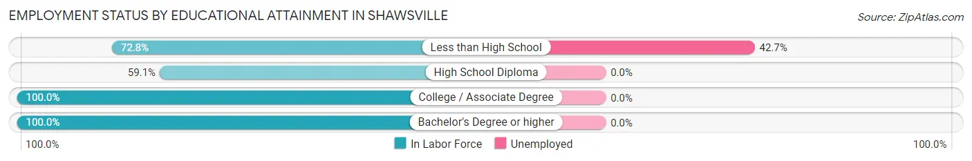 Employment Status by Educational Attainment in Shawsville