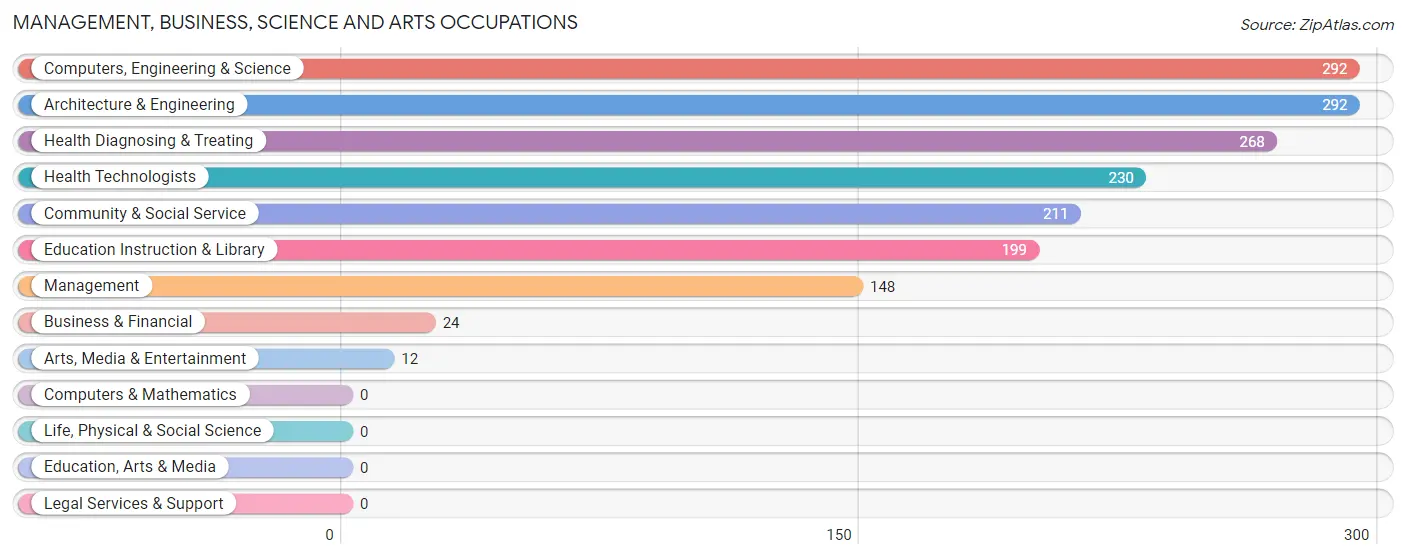 Management, Business, Science and Arts Occupations in South Hill