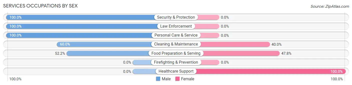 Services Occupations by Sex in Tazewell