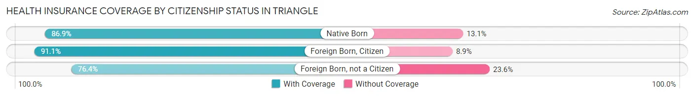 Health Insurance Coverage by Citizenship Status in Triangle