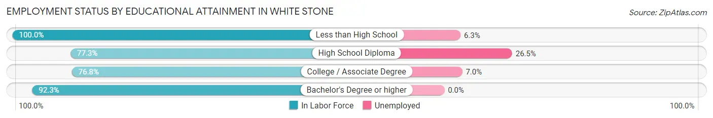 Employment Status by Educational Attainment in White Stone