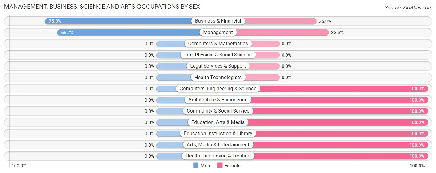 Management, Business, Science and Arts Occupations by Sex in White Stone