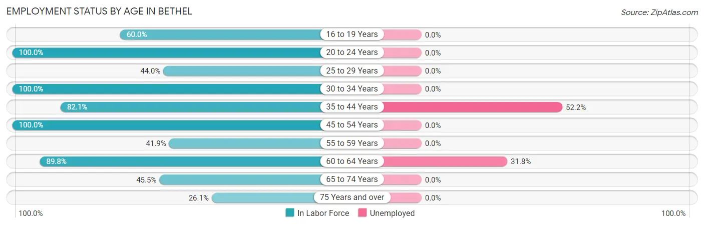 Employment Status by Age in Bethel