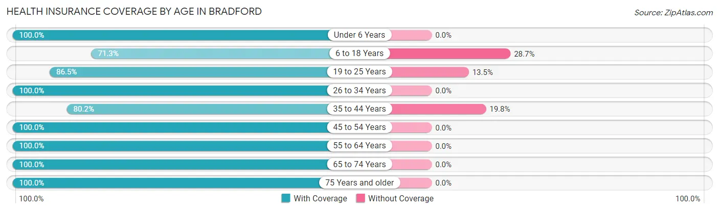 Health Insurance Coverage by Age in Bradford