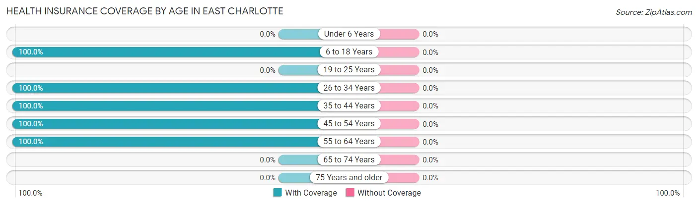 Health Insurance Coverage by Age in East Charlotte