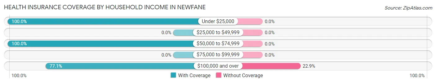 Health Insurance Coverage by Household Income in Newfane
