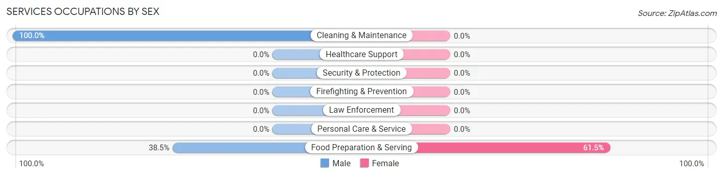 Services Occupations by Sex in Newfane