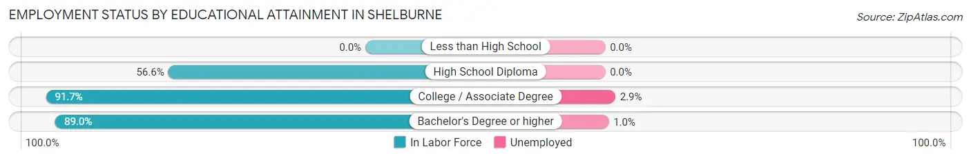 Employment Status by Educational Attainment in Shelburne