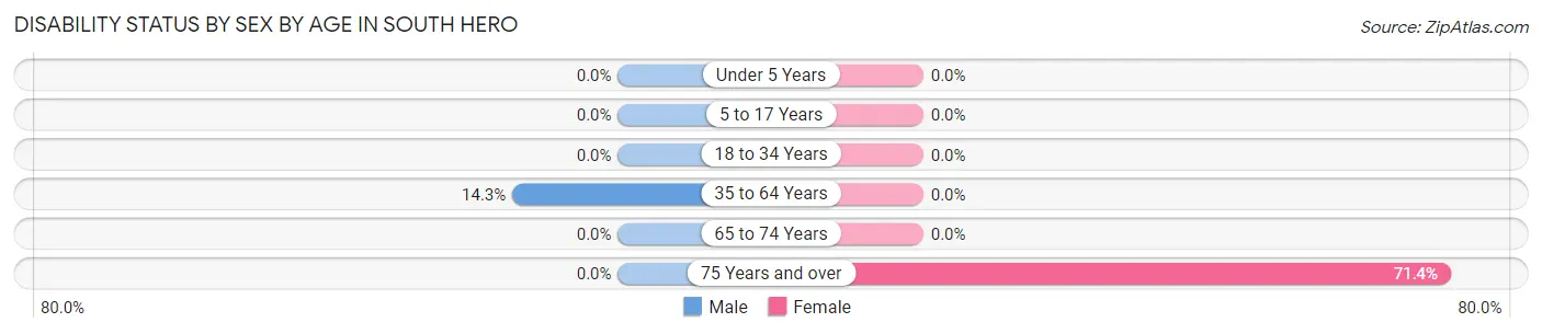Disability Status by Sex by Age in South Hero
