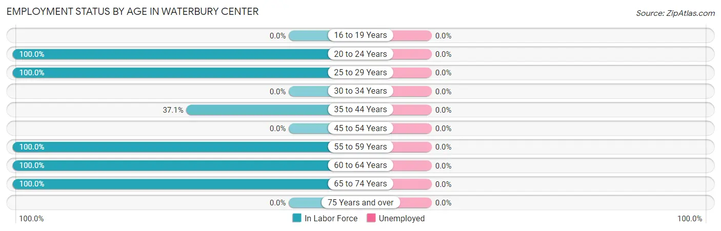 Employment Status by Age in Waterbury Center