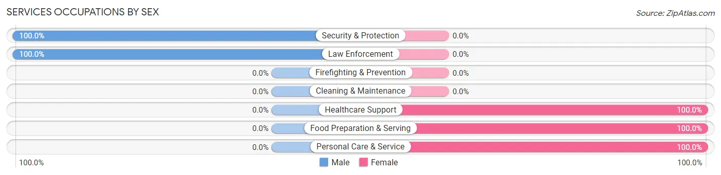 Services Occupations by Sex in West Burke