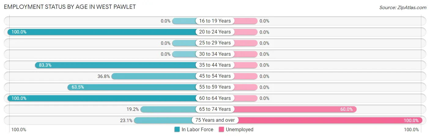 Employment Status by Age in West Pawlet