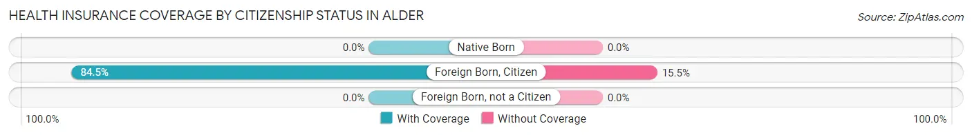Health Insurance Coverage by Citizenship Status in Alder