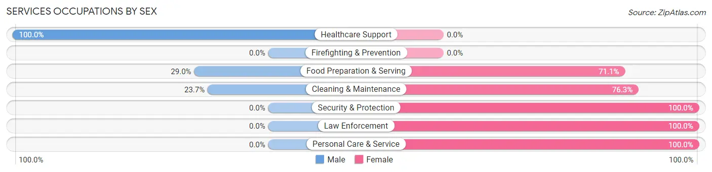 Services Occupations by Sex in Buckley