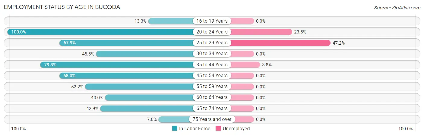 Employment Status by Age in Bucoda