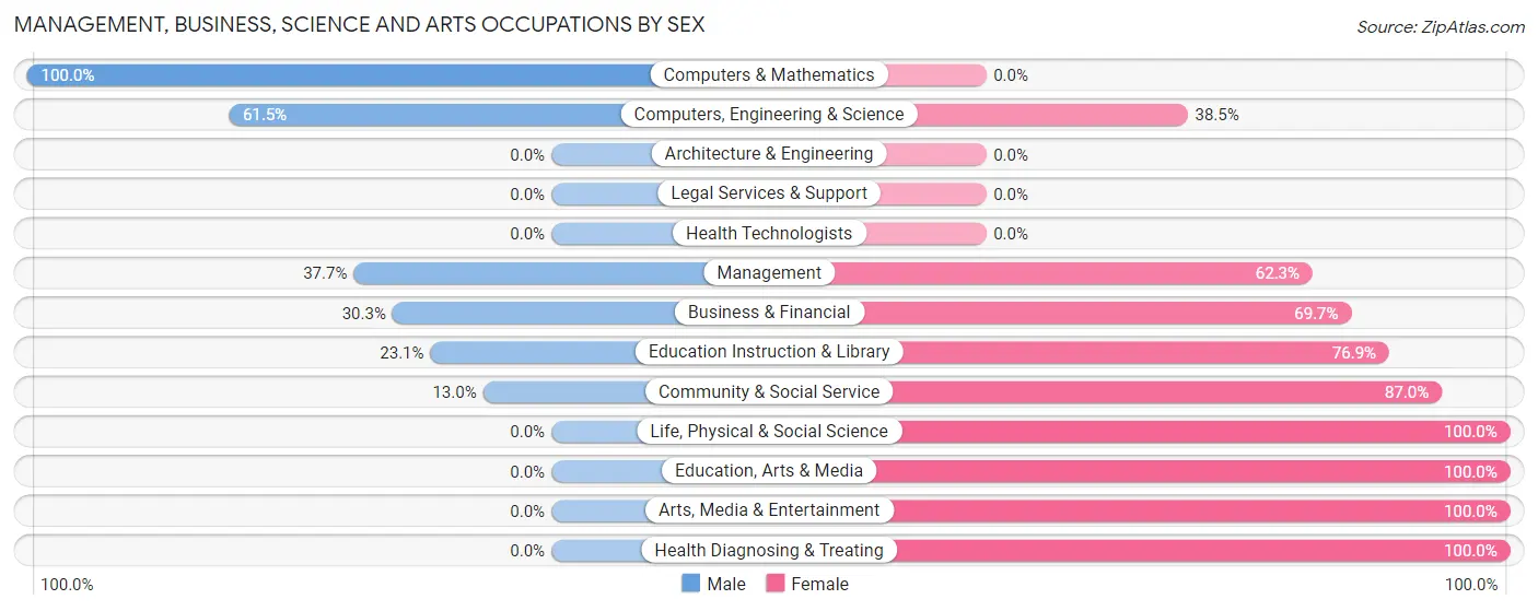 Management, Business, Science and Arts Occupations by Sex in Concrete