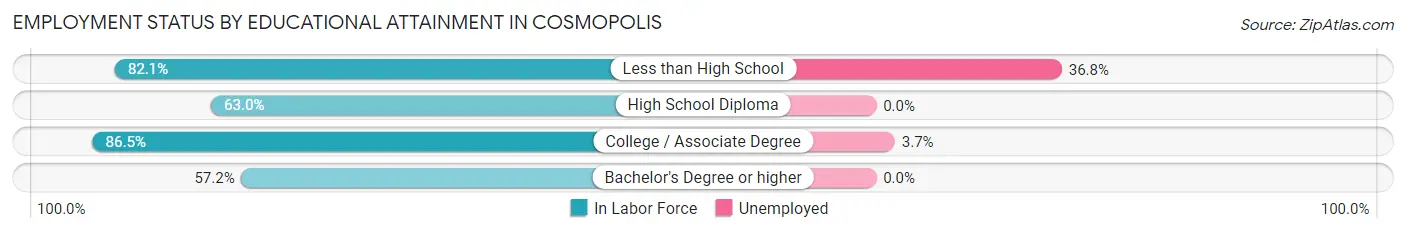 Employment Status by Educational Attainment in Cosmopolis