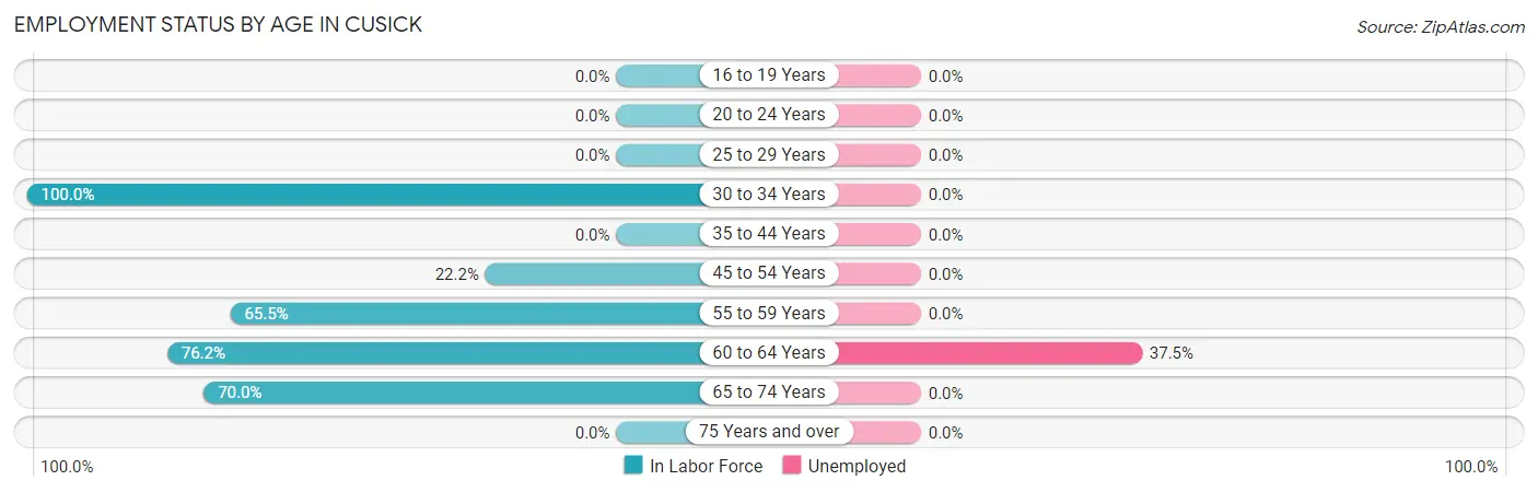 Employment Status by Age in Cusick