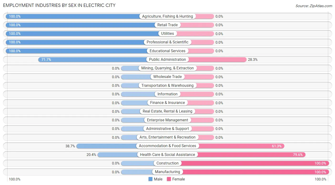 Employment Industries by Sex in Electric City