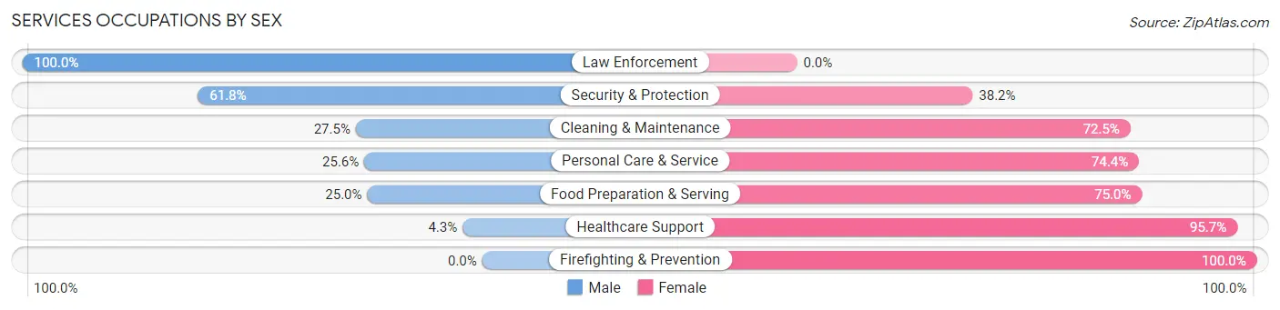 Services Occupations by Sex in Enumclaw