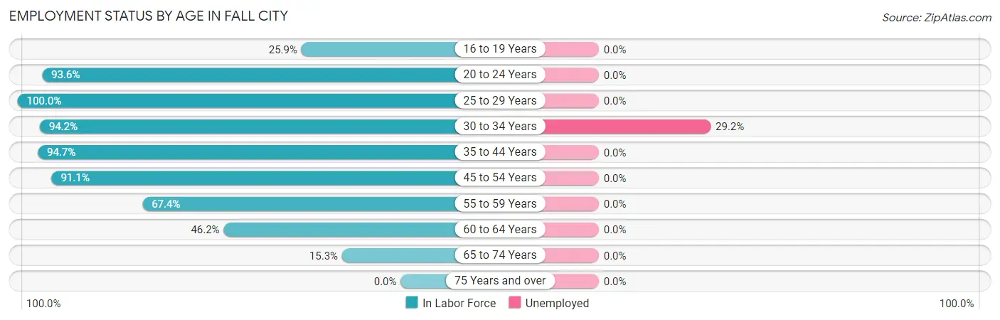 Employment Status by Age in Fall City
