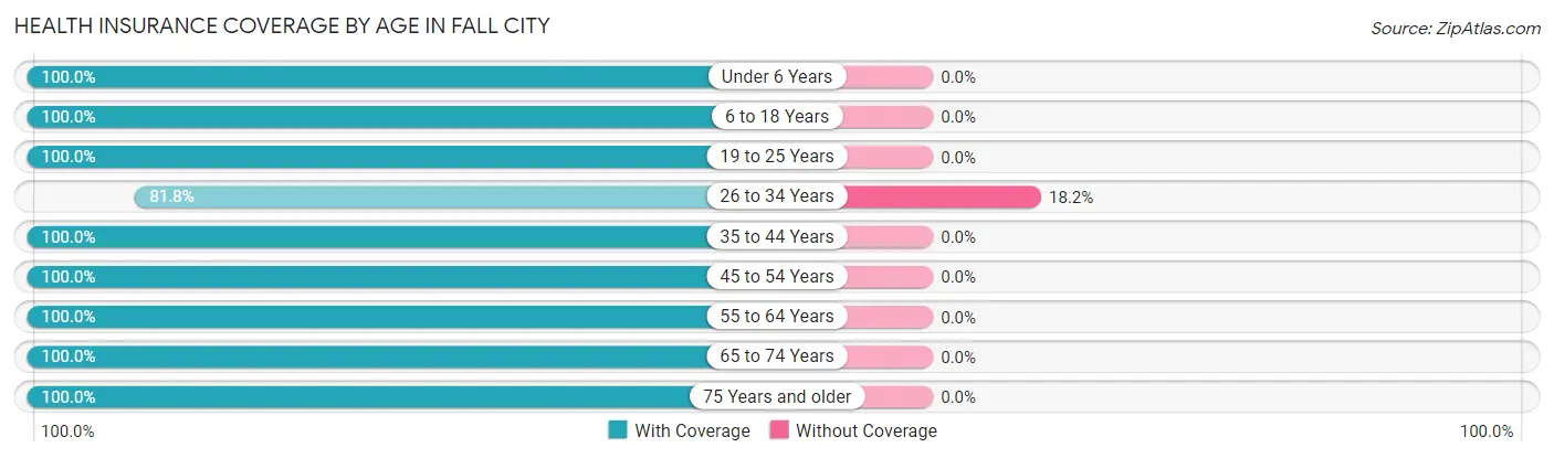 Health Insurance Coverage by Age in Fall City