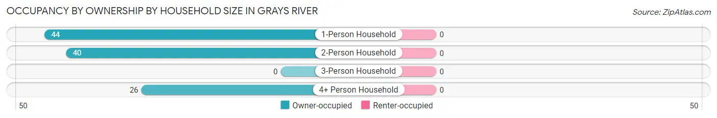 Occupancy by Ownership by Household Size in Grays River