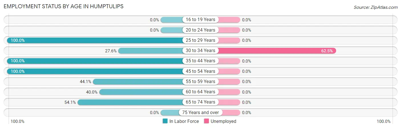 Employment Status by Age in Humptulips