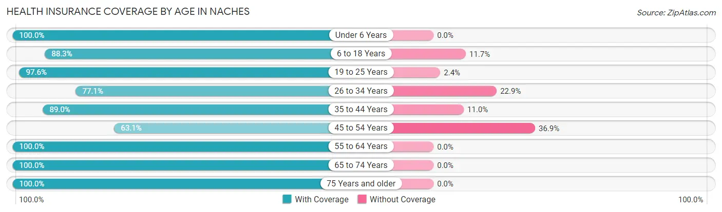 Health Insurance Coverage by Age in Naches