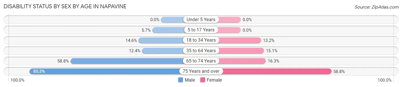 Disability Status by Sex by Age in Napavine