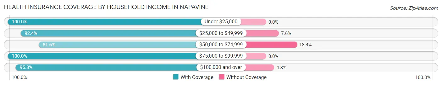 Health Insurance Coverage by Household Income in Napavine