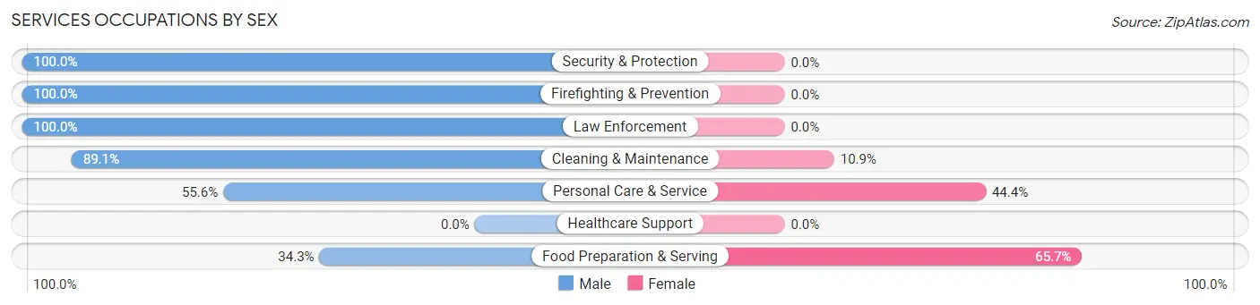 Services Occupations by Sex in Neah Bay