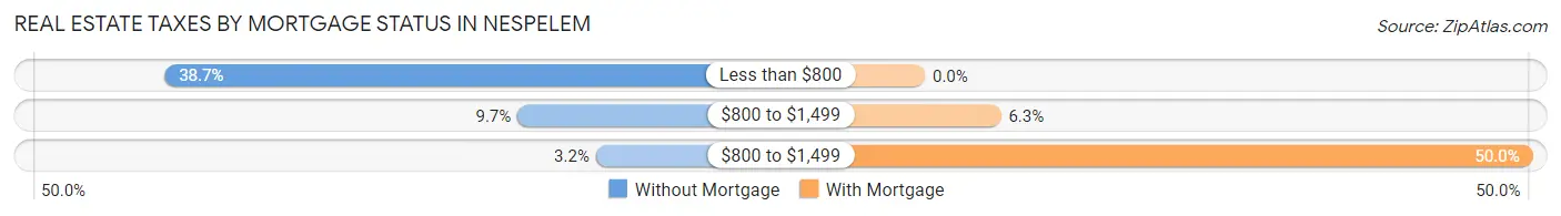 Real Estate Taxes by Mortgage Status in Nespelem