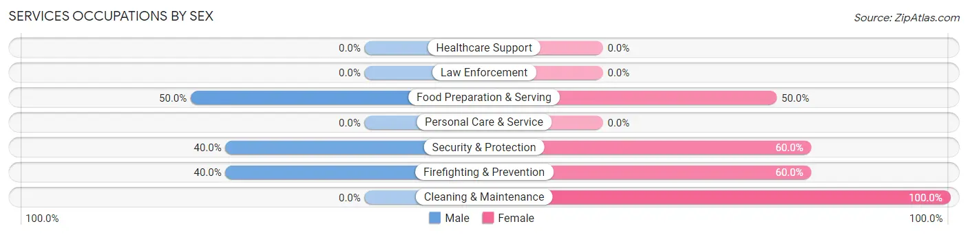 Services Occupations by Sex in Northport