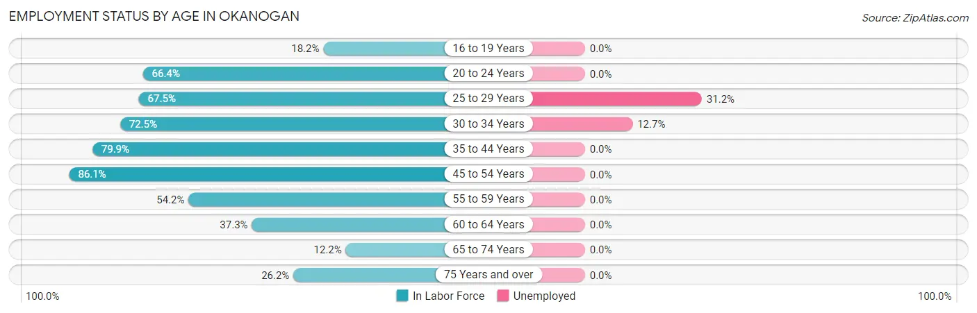 Employment Status by Age in Okanogan