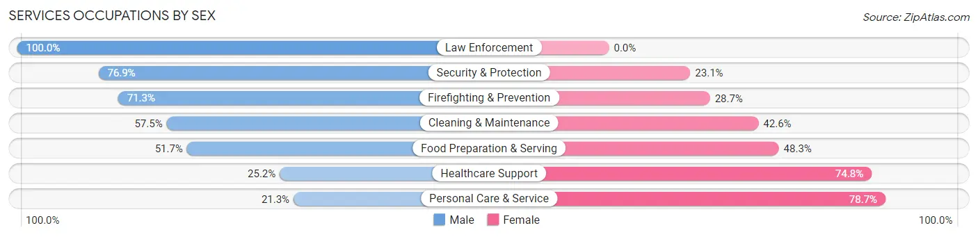 Services Occupations by Sex in Renton