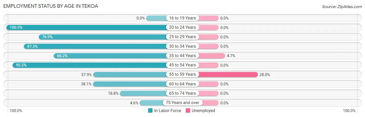 Employment Status by Age in Tekoa